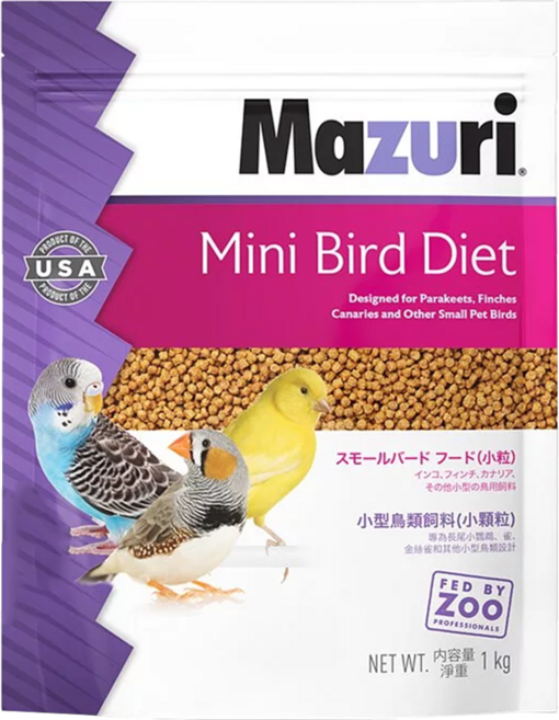Mazuri 大型鳥飼料, 1kg, 1包