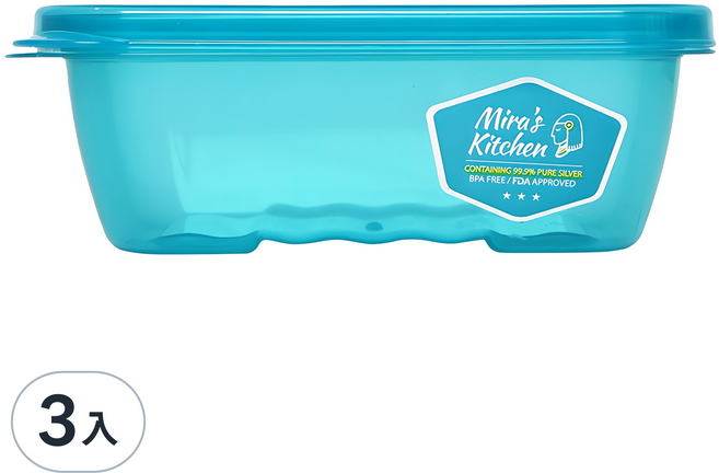 Mira's Kitchen 蔬菜保存密封奇蹟保鮮盒 550ml, 1個容器 + 1個蓋子, 3組