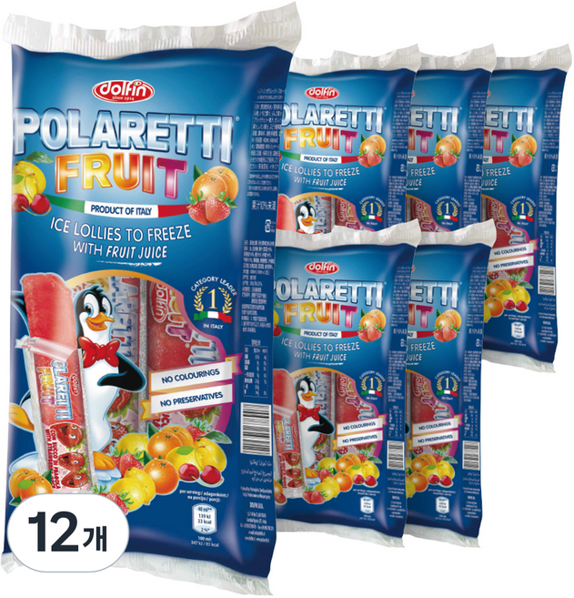 dolfin POLARETTI 水果冰棒, 400ml, 12個