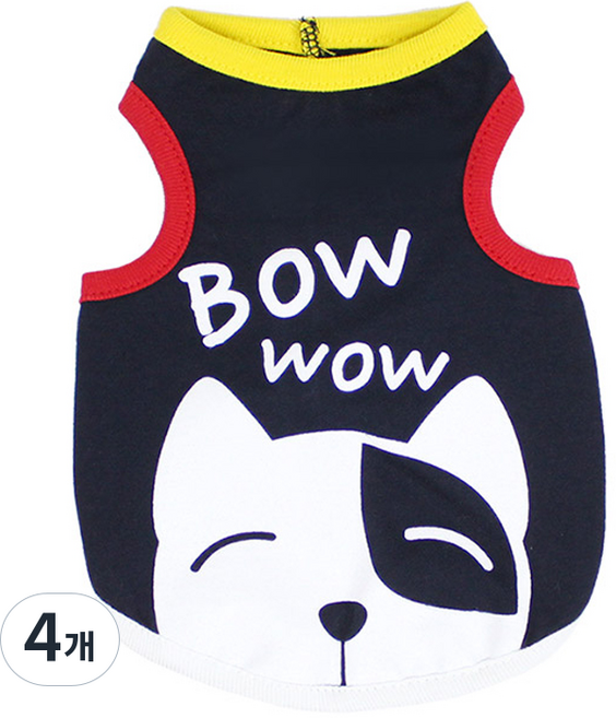 DogDog 寵物 Bow Wow 無袖背心, 海軍藍, 4個