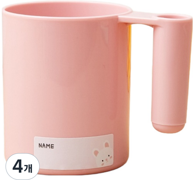 Modern House 動物名牌漱口杯, 粉紅色, 4個