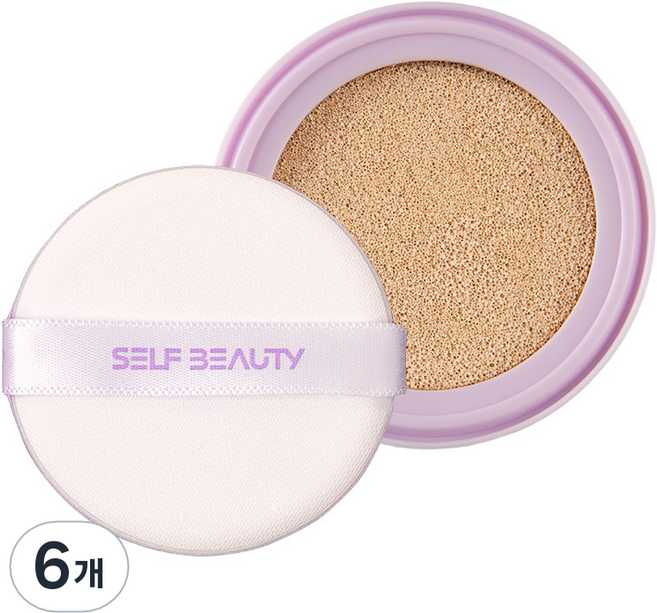 SELF BEAUTY 獨角獸極光光彩氣墊粉餅 SPF50+ PA+++ 補充蕊 15g, 21號 純淨象牙白, 6個