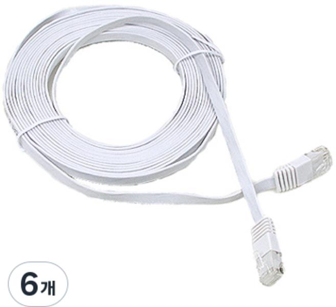 Coms CAT6 Direct 扁平型網路線 RJ45 C2994, 單一顏色, 5m, 6個