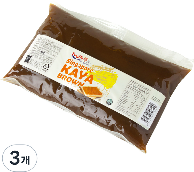 Fong Yit 豐一 咖椰 新加坡咖椰醬 棕色, 1kg, 3個