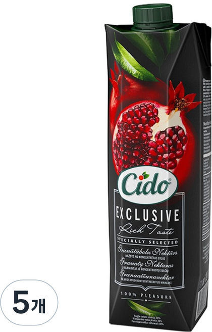 Cido 石榴花蜜果汁, 5個, 1L