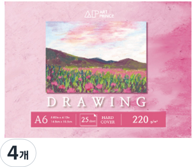 DOOSUNG PAPER Art Prince 繪圖膠裝素描本 220g D11, A6, 4個, 25張