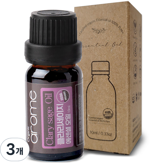 芳香快樂鼠尾草精油, 10ml, 3個