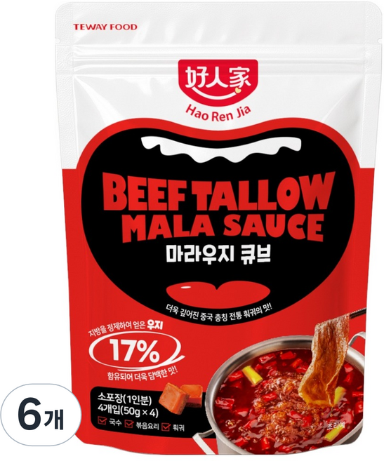 好人家 麻辣燙料包 4入, 6個, 200g