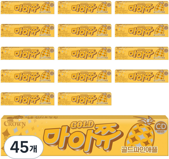 CROWN 皇冠 Mychew 軟糖 黃金鳳梨, 44g, 45個
