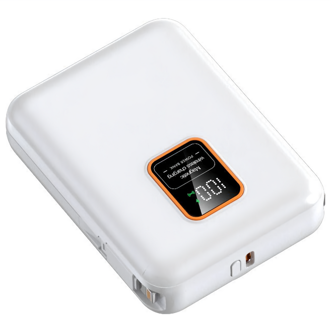 創冠 可拆卸自帶雙線磁吸3用快充行動電源, CG10000MWC-TCL, 白色