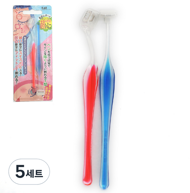 KAI 貝印 迷你修眉刀 L.T型 2入, 單一顏色, 5套
