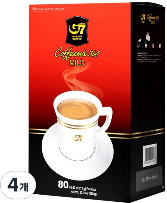 G7 3合1溫和即溶咖啡, 12g, 4個, 80入