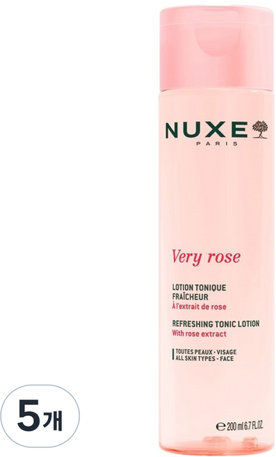 NUXE 巴黎歐樹 莓果玫瑰清爽化妝水, 5個, 200ml