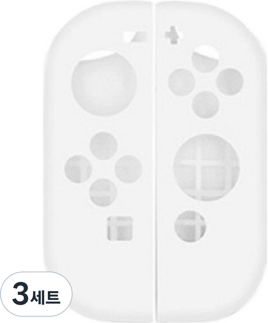 HOHOO 任天堂 Switch OLED Joy-Con 矽膠搞怪保護套握把保護殼組, 3套, 單一商品, 白色