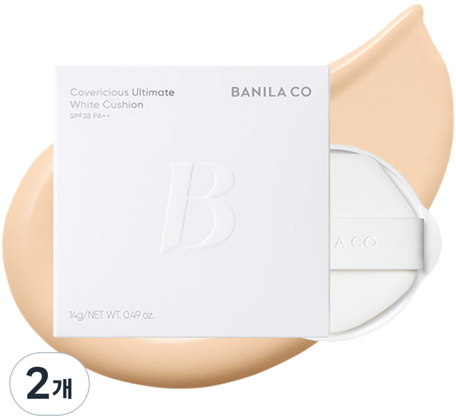 BANILA CO 芭妮蘭 Covericious超完美持久無瑕氣墊粉餅補充芯 14g, 2顆, 21 Ivory