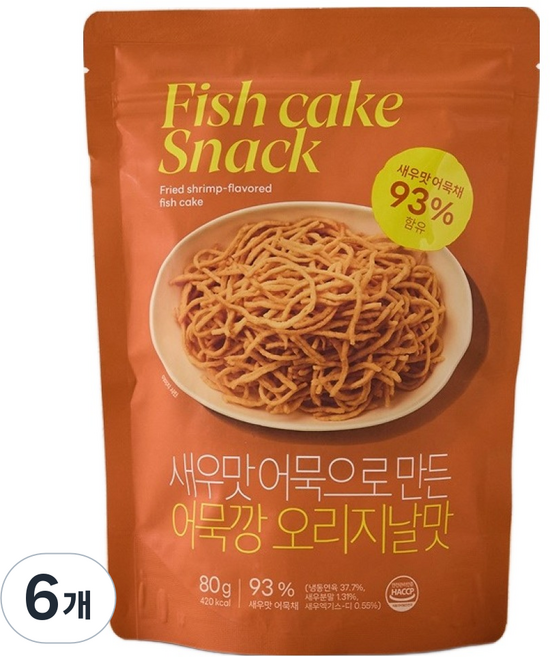 Modern House 用蝦味魚板製成的魚板脆條 原味, 6個, 80g
