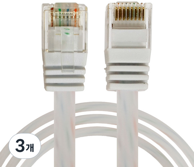 Kalron CAT6 UTP 扁平網路線, 灰色, 3個