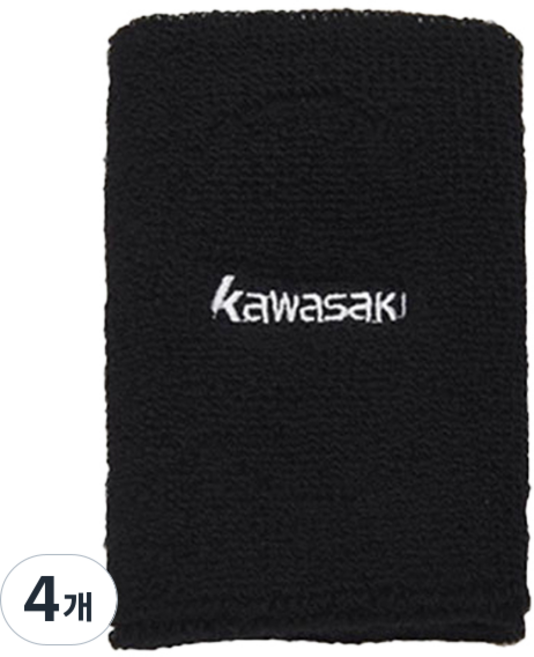 kawasaki 川崎 羽球護腕 1層, 黑色, 4個