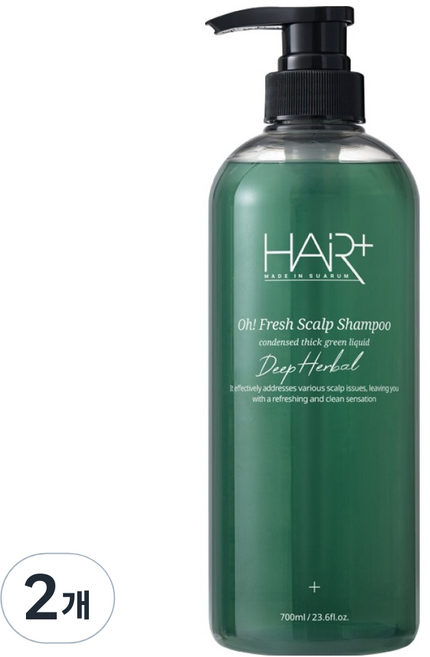 HAiR Plus O'freshy 深層草本頭皮洗髮精 清新綠香, 700ml, 2個