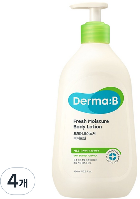 Derma B 清新保濕身體乳液, 400ml, 4個