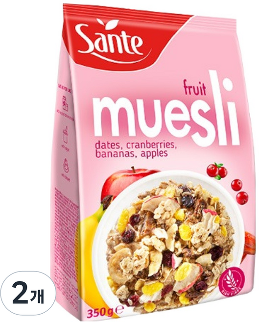 Sante 水果麥片, 350g, 2個