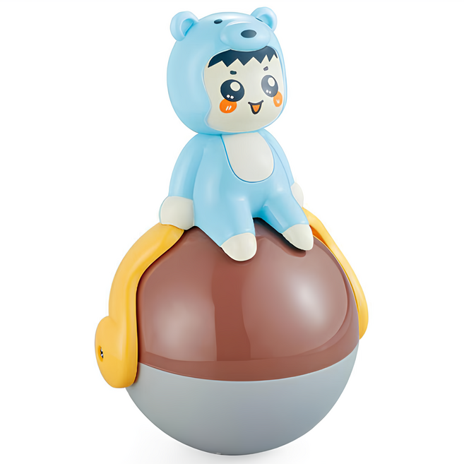 PLAYFUL TOYS 頑玩具 奔跑不倒翁, 1個, 藍色 + 咖啡色 + 灰色