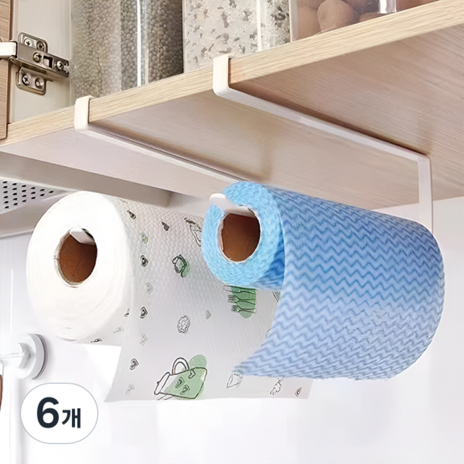 Benhome 基本款廚房紙巾架, 白色, 6個