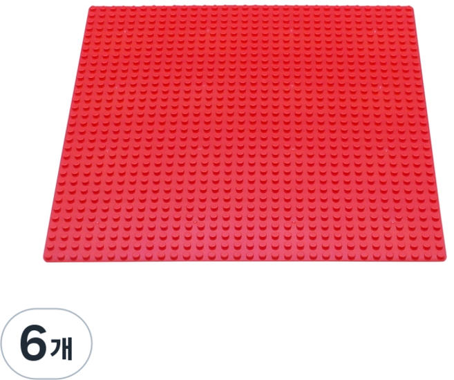 yogoyo 小積木用樂高相容遊戲板 32 x 32格 25.6 x 25.6 cm 紅色, 6個