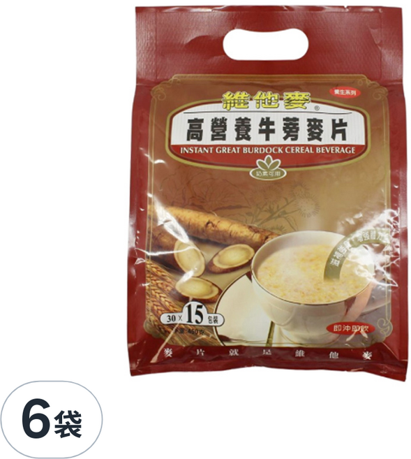 Vitamax 維他麥 高營養牛蒡麥片, 30g, 15包, 6袋