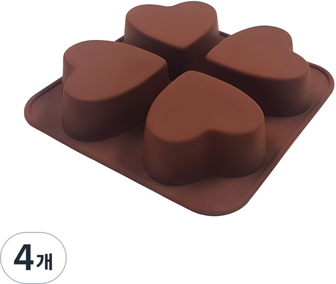 SL 愛心矽膠模具 4格, 單一顏色, 4個