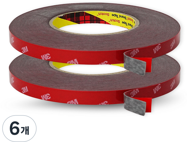 3M 壓克力泡棉雙面膠帶 灰色 20mm x 1.5m, 6個
