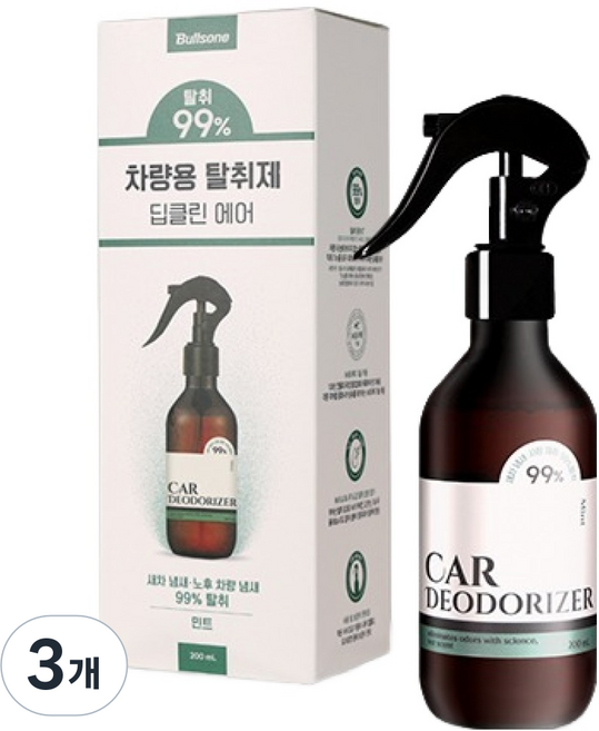 Bullsone 勁牛王 車用深層清潔空氣除臭劑 薄荷香, 3個, 200ml