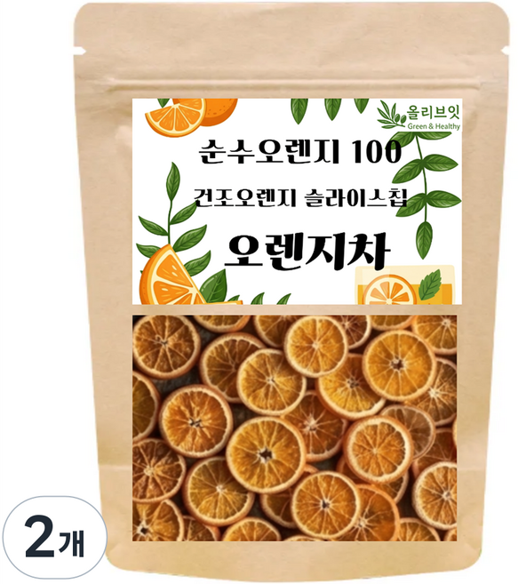 Oliveit 純柳橙100 乾燥切片柳橙茶, 100g, 2個, 1入