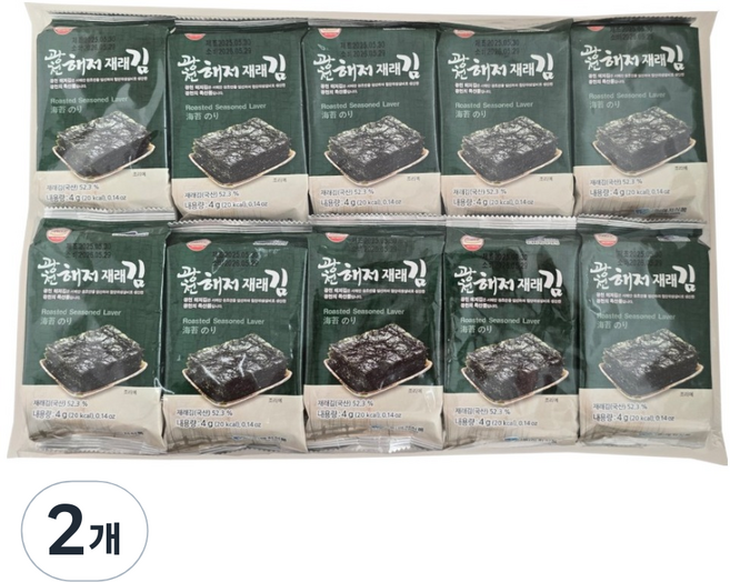 HAEJEO FOODS 廣川海底傳統海苔 20p, 2個, 80g