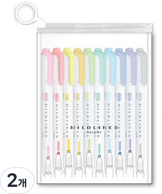 ZEBRA 斑馬牌 MILDLINER 水性螢光筆10色組, 混合顏色, 2套