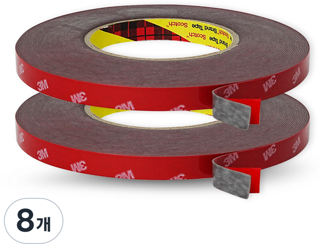 3M 壓克力泡棉雙面膠帶 灰色 20mm x 1.5m, 8個