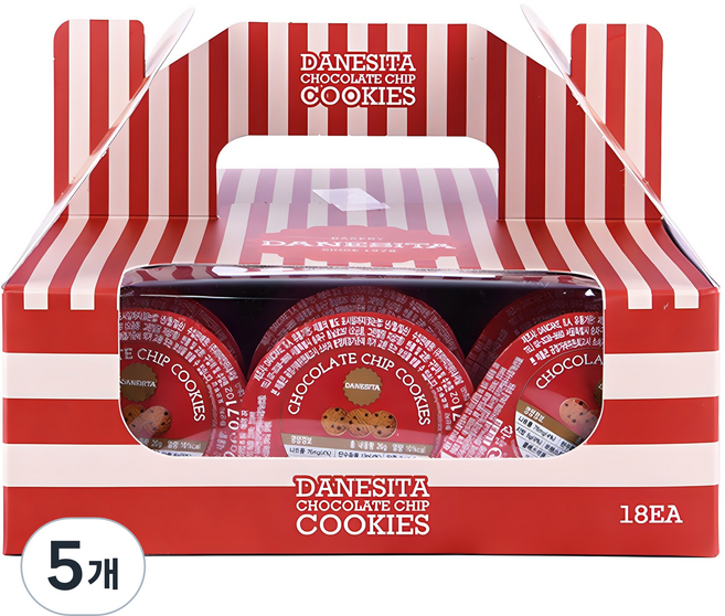 DAN CAKE 達內西塔 巧克力脆片餅乾 單份包裝, 360g, 5個