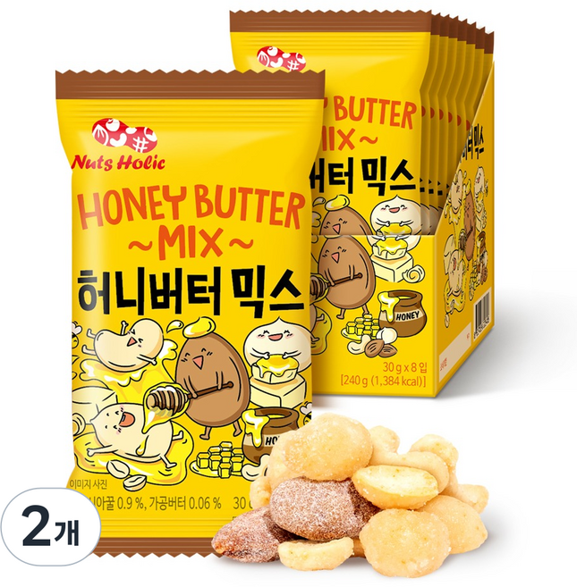 Nuts Holic 蜂蜜奶油綜合堅果 8入, 2個, 240g