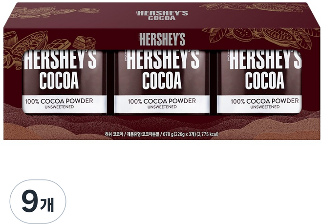 HERSHEY'S 好時 可可粉, 226g, 1罐, 9罐