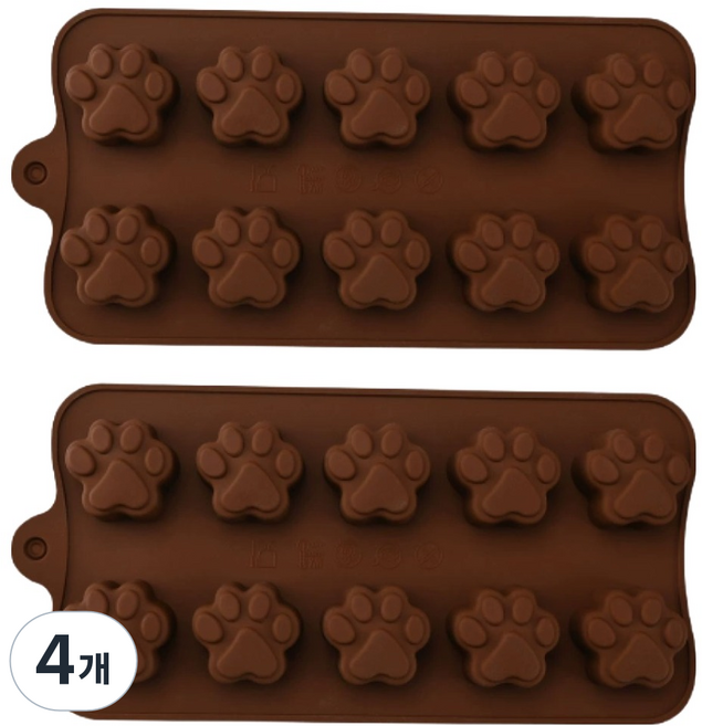 Bendura 貓爪巧克力模具 10格, 棕色, 4個