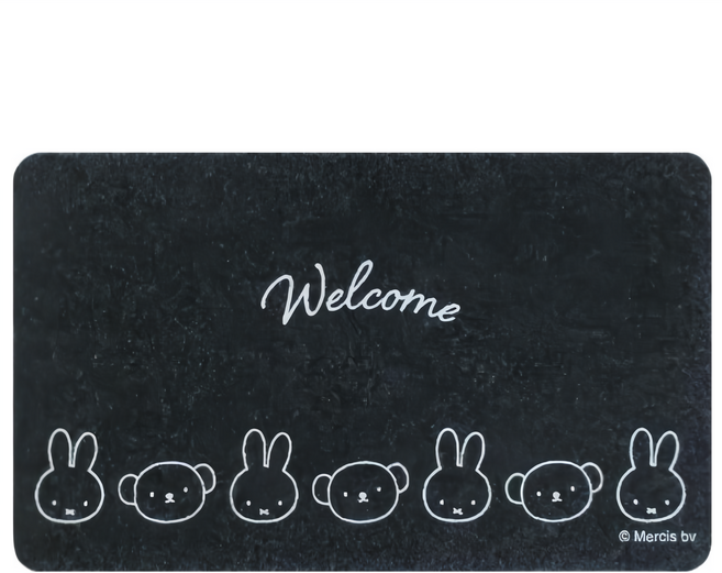 miffy 米飛 玄關用腳踏墊, 1個, 黑色