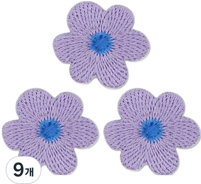 Button King 東大門鈕扣王 熱接著式刺繡布貼 紫羅蘭, 9個, 混合顏色