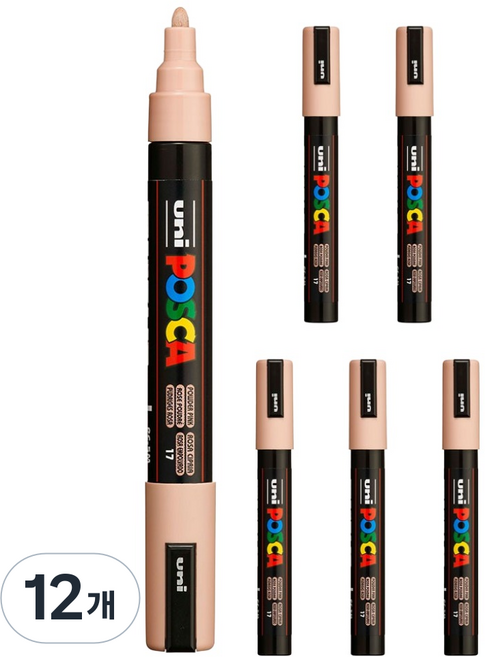POSCA 粗字用 PC-5M 嫩粉色, 12個, 1色