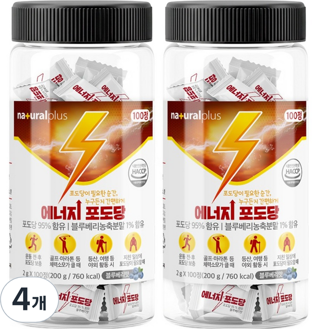 naturalplus 能量葡萄糖糖果, 4個, 100錠