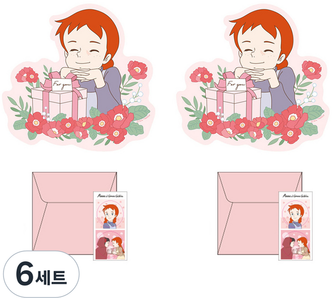 Flyingwhales 紅髮安妮造型卡片組, 6套, 禮物