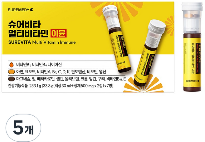 SUREMEDY Super Vita Immune綜合維他命礦物質補充飲 + 錠, 5盒, 7回