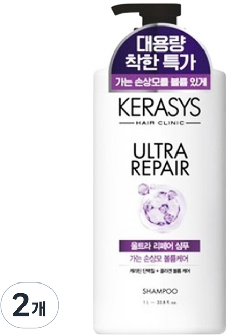 KERASYS 可瑞絲 專業極致修護豐盈洗髮精, 2個, 1L