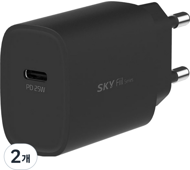 SKY Feel Q1X PD PPS Type-C 超高速充電器轉接頭 25W, 黑色, 2個
