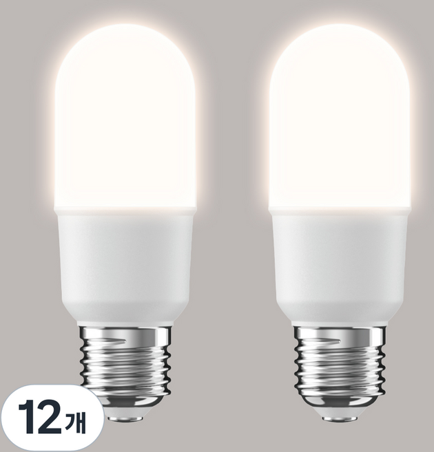 LED 三波長替代型 無頻閃 棒狀燈泡 KDT-JT 8W, 燈泡色, 12個