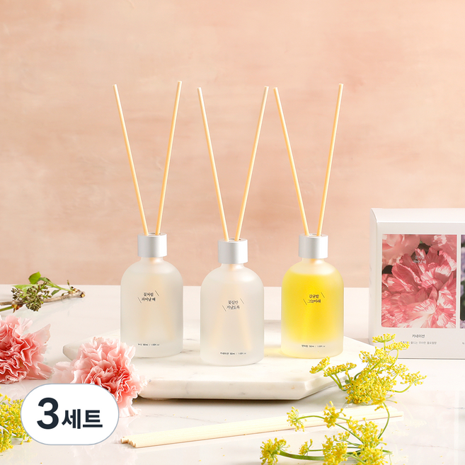Modern House 感性迷你限定花卉版擴香3件組, 50ml, 如花綻放時,只走花路,柑橘園樹蔭下, 3套